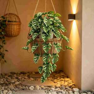 An Yun Artificial Monstera <b>Leaf</b> <b>Wall</b> Hanging Plant 30cm-100cm Silk Indoor <b>Decor</b> With Or Without Pot - Product Image 1