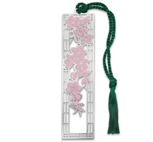 Hot Selling Custom Cute Personalized Soft Enamel Flower Shape Metal Bookmarks For Books