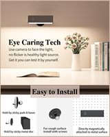 Lampe murale LED intelligente à commande tactile 360° de style moderne, en bois de hêtre, rotative magnétique, à intensité variable, rechargeable USB-C