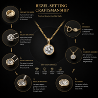 Pendentif serti clos en or jaune 18 carats avec diamant rond de laboratoire de 0,5 ct **Collier Bulle** – Cadeau d'anniversaire – Fabricant