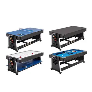 Commercio all'ingrosso della fabbrica 4-in-1 capovolto tavoli da gioco multifunzionali, tavoli da biliardo, tavoli da hockey, tavoli da ping pong e da pranzo t