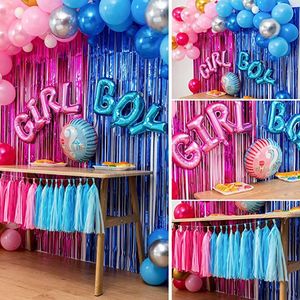 New Design Gender Reveal Party Decorations GIRL BOY Foil <strong>Balloons</strong> Blue Pink <strong>Balloons</strong> Curtain <strong>Tassel</strong> - Product Image 2