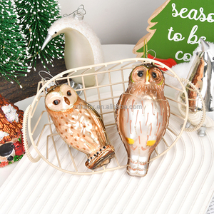 Wholesale Custom Made <b>Glass</b> Hand Blown Figurine Christmas <b>Ornaments</b> Personalized Hand Painted Bird <b>Ornament</b> Xmas Tree Decoration - Product Image 2