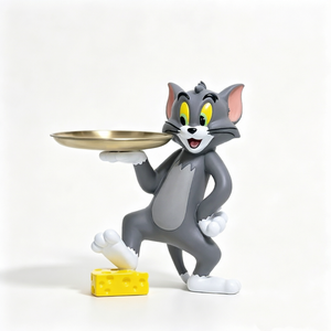 Cartoon-Katzenfigur aus Kunstharz für den Außenbereich, handgefertigtes Kunsthandwerk, Geschenk für die Heimdekoration - Product Image 1