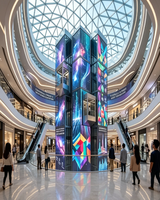 Écran LED holographique transparent, affichage holographique 3D pour l'atrium des centres commerciaux, taille et contenu personnalisés, OEM ODM acceptés