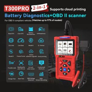 Lecteur de codes OBD2 pour voiture T300 Pro, outil de diagnostic 2 en 1 avec garantie d'un an, test de batterie 12V - Product Image 6