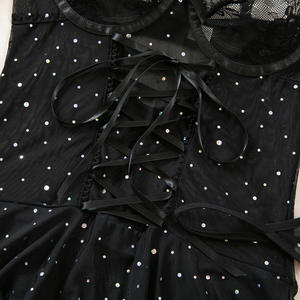 N3795ชุดชั้นในลูกไม้สุดหรูของผู้หญิงชุดชั้นในมีถุงน่องสุดเซ็กซี่ชุดชั้นในหรูหราประดับพลอยเทียม - Product Image 6