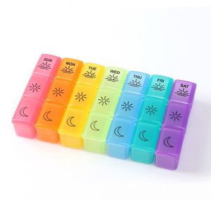 Pastillero Mensual con 21 Compartimentos Codificados por Color, Organizador de Medicamentos para Viajes, 3 Tomas Diarias, Caja de Almacenamiento con Tapas Herméticas - Product Image 4