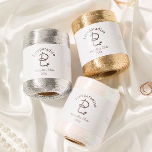 Corda in Macramè 100% Poliestere con Anima in <span class=keywords><strong>Filo</strong></span> d'Oro e Argento da 1mm, <span class=keywords><strong>Filo</strong></span> per Tessitura Fai-da-Te per Decorazioni Natalizie - Product Image 2