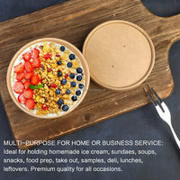 Wegwerp bioafbreekbare milieuvriendelijke voedselveilige ronde kraftpapieren saladekom, oliewerend, voor afhaal, fruitverpakking, met aangepast logo