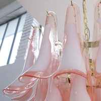 Lustre rose led anneau rond art cristal verre vintage suspension led lampe décorative salon Suspension