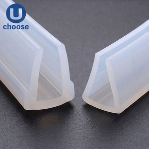 Profilé d'extrusion en silicone translucide en U sur mesure, bande d'étanchéité en caoutchouc pour bordure <span class=keywords><strong>de</strong></span> porte <span class=keywords><strong>de</strong></span> <span class=keywords><strong>douche</strong></span> en verre, vente en gros - Product Image 5