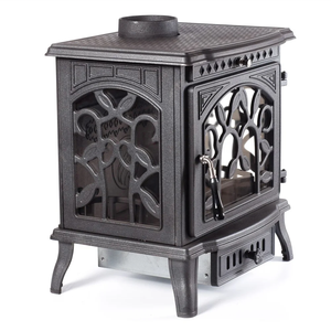 Poêle à bois moderne en fonte à haute efficacité 79% sans fumée avec foyer en verre à <span class=keywords><strong>3</strong></span> côtés pour une utilisation en intérieur - Product Image 6