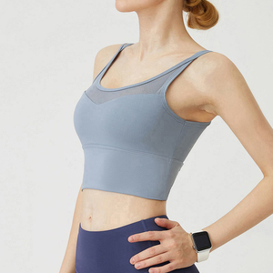Soutien-gorge de sport personnalisé OEM à col en U croisé, respirant, dos torsadé, long et à séchage rapide pour femme - Product Image 2