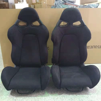 Sièges de voiture sur mesure en gros avec rails coulissants doubles et sièges de course en fibre de verre en tissu suédé noir réglables