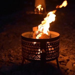 <b>Fire</b> <b>Pit</b> Wood Stove <b>Portable</b> Folding Outdoor Camping Grill Rust Proof Corrosion Resistant Black - Product Image 2