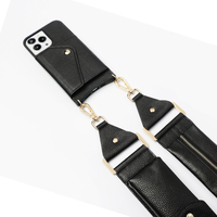 2024 Nouveau produit pour iPhone 14 étui de téléphone portable en cuir élégant avec fonction de portefeuille de bande de corps croisé réglable