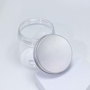 Custom 100ml 200ml 8oz 300ml 12oz 500ml clear White Black Amber Wide Mouth Cosmetic <b>Containers</b> Plastic Pet Jar with <b>Aluminum</b> Lid - Product Image 3