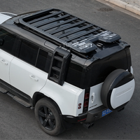 Échelle latérale pliable en alliage d'aluminium pour Land Rover Defender 110, échelle de toit, pièces et accessoires automobiles