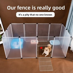 İç Mekan Şeffaf Köpek Kafesi Raylı Sökülebilir Plastik Çit Evcil Hayvanlar Köpekler İçin Alan - Product Image 1