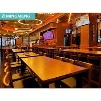 Nouvelle conception, panneau minimaliste, bois massif, restaurant, bar, banquette, meubles, tables, chaises, sièges en cuir PU, garantie de 3 ans