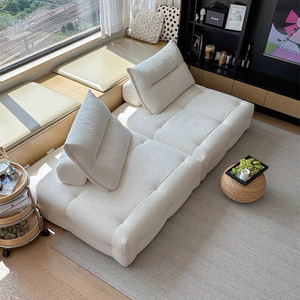Divano Moderno Semplice Imbottito con Compressione Sottovuoto in Tessuto Corduroy, Divano Senza Struttura per <span class=keywords><strong>Piccoli</strong></span> Soggiorni e Appartamenti - Product Image 5