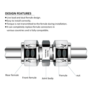 Chất lượng cao Nén Công Đoàn TEE 316 <span class=keywords><strong>3</strong></span> cách áp lực cao 1/4 1/2 <span class=keywords><strong>3</strong></span>/8 1/<span class=keywords><strong>16</strong></span> 1inch OD lok đôi ferrules Phụ kiện ống - Product Image 6