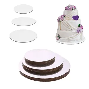 Prix de gros Plateau à gâteau en papier Planches à gâteau blanches Planche à gâteau ronde de taille personnalisable
