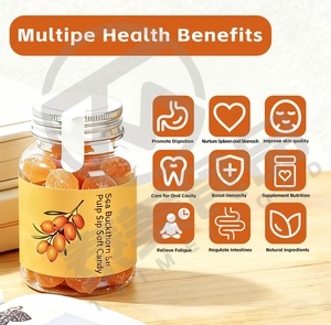 <span class=keywords><strong>Caramelos</strong></span> de Goma Efervescentes Sin Azúcar con Espino Amarillo y Mollete de Pollo, Sabor Afrutado, en Botella, para la Salud Digestiva - Product Image 5