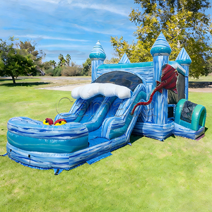 Queen Theme Kids <b>Playhouse</b> Bouncy Castle Water Slide Pool Inflatable Bouncer Eco-friendly Waterproof 1000kg Capacity for Parties - Product Image 5