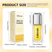 Lakerain Huile à Lèvres Repulpante au Peptide Végétalienne Hydratante Nourrissante Saveur Orange Fini Rosé Transparent Adultes