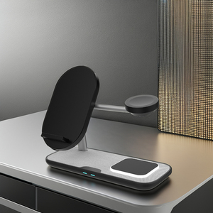 Estación de Carga Inalámbrica Rápida de Escritorio 3 en 1, Base de Carga Magnética Inalámbrica de 15w para Teléfono <span class=keywords><strong>Celular</strong></span>, Reloj y Auriculares - Product Image 3