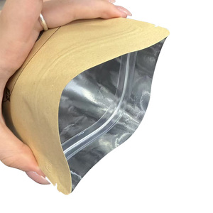 Sac en papier kraft noir à fond plat, à fermeture éclair, doublé d'aluminium, épaissi, <span class=keywords><strong>pour</strong></span> pansements adhésifs médicamenteux, modèle YH-135 - Product Image 1