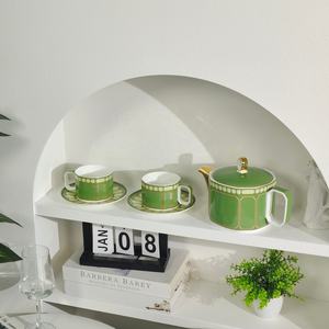 Juego de Té de 5 Piezas de Estilo Europeo de Lujo, Juego de Café de Cerámica Más Vendido con Platillo de Porcelana y Batidor de Bambú para Uso Doméstico - Product Image 5