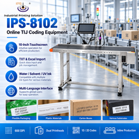 Imprimante jet d'encre thermique IPS-8102, machine de codage de date pour cartons, imprimante code-barres TIJ pour sacs, aliments, composants électroniques