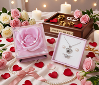 Konservierte Trockenblumen Großhandel Schmuckbox Ewige Rose Geschenkset Fabrikpreis Langlebig 3-5 Jahre Muttertag Abschlussfeier