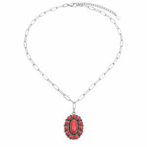 Collana con Ciondolo Ovale Vintage per Donne, Stile Retrò, Design Classico, Accessorio di Moda - Product Image 3