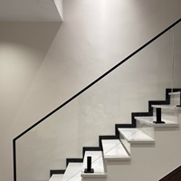 Rampe en U en aluminium minimaliste moderne - Système de balustrade en verre à profil mince