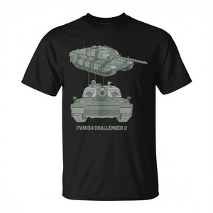 Camiseta Challenger 2 Tank Diagram para Adulto, Unisex, Cuello Redondo, Manga Corta, Impresión Digital, Promocional - Product Image 2