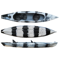 NEOKUDO Kayak assis en tandem en plastique coloré 4m Pêche Kajak Kayak de mer Océan Canoë Bateau