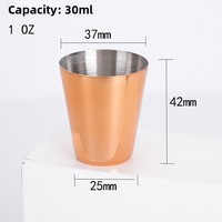 Verres à shot portables en acier inoxydable argenté et doré, mini-tasses de 30 ml (1 oz) à capacités multiples