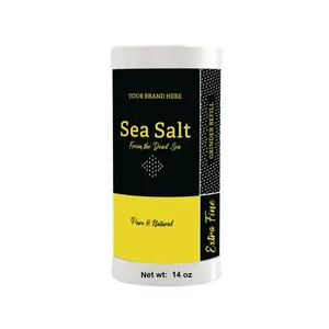 Özel etiket ekstra ince ölü deniz tuzu 14oz çalkalayıcı hassas zemin abd beyaz etiket yapılan pişirme ve baharat için