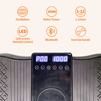 Plateforme vibrante portable en métal pour fitness, moteur 200W, capacité de charge 150KG, machine d'exercice à usage domestique avec écran LED