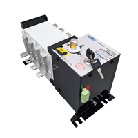 TOMZN 4P ATS Commutateur de transfert automatique double alimentation classe PC, sélecteur électrique 400V AC, automatique ou manuel, 2 entrées 1 sortie, verrouillage