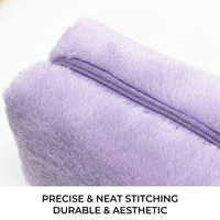Pochette cosmétique en peluche, trousse de maquillage douce et moelleuse, étui de toilette portable à fermeture éclair, sac de rangement pliable pour femmes, multicolore