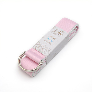 Hai màu 180x3.8cm dây đeo Yoga bông tập thể dục Yoga vành đai có thể điều chỉnh căng D-Ring khóa tập thể dục kéo dài ban nhạc Pilates dây - Product Image 3
