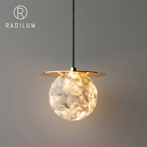 Modern Pendant Light Brass Alabaster Nordic Minimalist Living Room <b>Lamp</b> Luxury Villa <b>Kitchen</b> Decor Artistic Designer Hanging - Product Image 1