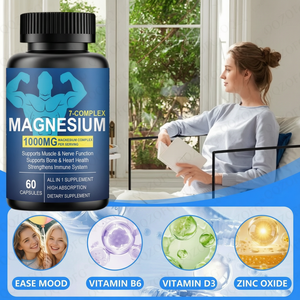 Complément Complexe 7-en-1 de <span class=keywords><strong>Magnésium</strong></span> en Capsules avec Zinc, <span class=keywords><strong>Vitamine</strong></span> D3, <span class=keywords><strong>B6</strong></span> pour le Sommeil, le Soutien Musculaire et la Réduction du Stress – Capsules de <span class=keywords><strong>Magnésium</strong></span> 1000mg - Product Image 3