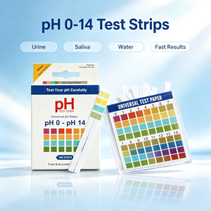 แผ่นทดสอบค่า pH 0-14 <span class=keywords><strong>แบบ</strong></span>ยูนิเวอร์แซล บรรจุขวดและกล่อง กระดาษวัดค่า pH สำหรับน้ำ ปัสสาวะ และสระว่ายน้ำ - Product Image 4