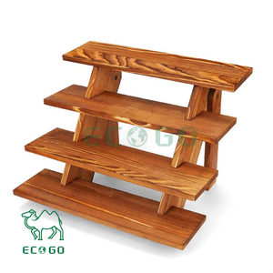 Bambou Bois Rectangulaire 4 Niveaux Plateau De Service Plateau Cupcake Stand Décor - Product Image 4